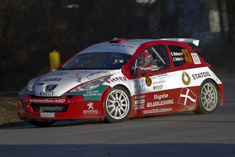 Madsen/Anker i Peugeot 207 Super 2000.
(Foto: Bjørn Johansson / www.bjohansson.dk)